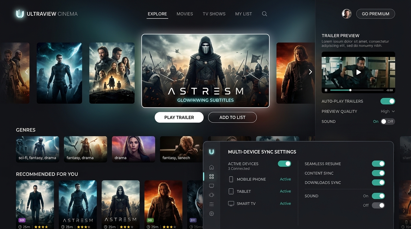 Digital Playground Cinematic Feature Film UI and Multi-Device Sync