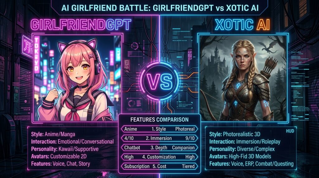 Editorial image for GirlfriendGPT vs Xotic AI: recensione e confronto