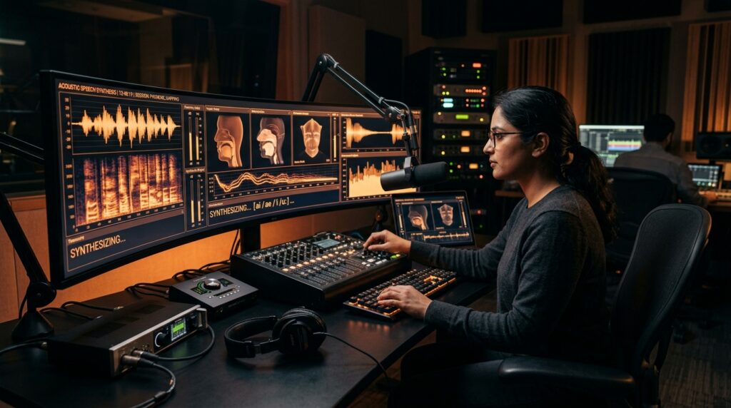 Acoustic telemetry and voice latency waveform analysis of DreamCompanion engine