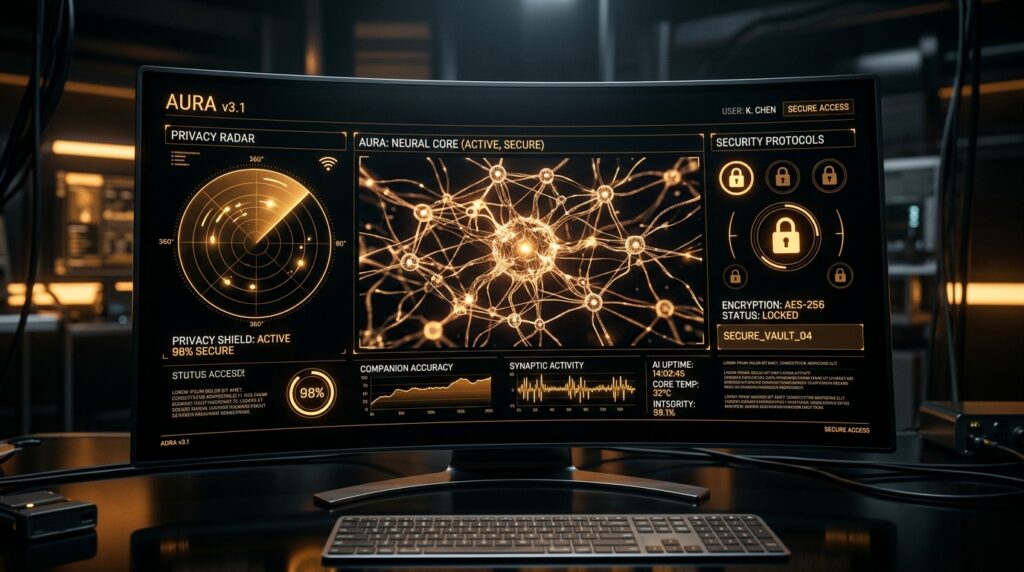 Secrets AI uncensored companion privacy radar and encryption audit interface